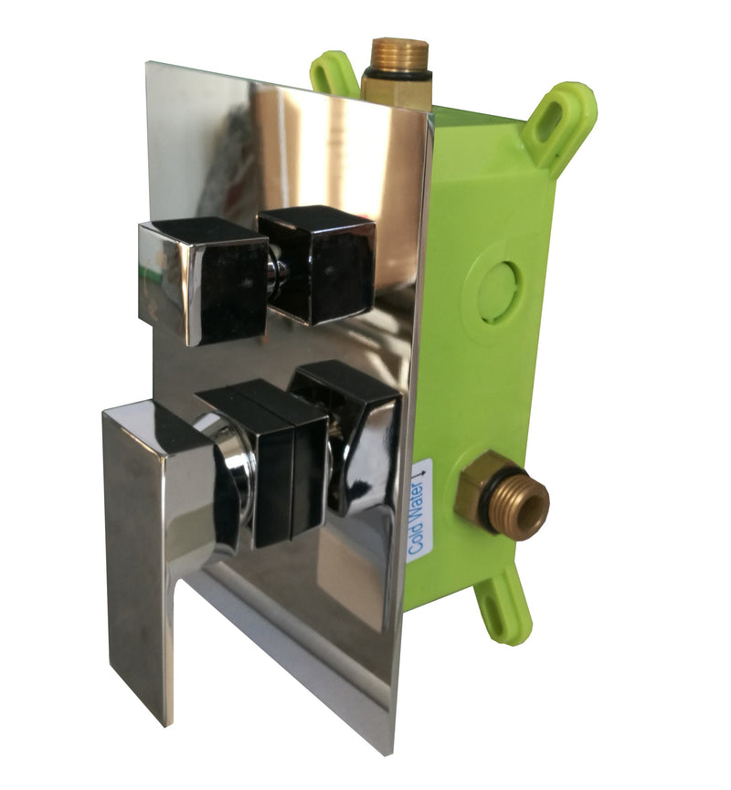 Kit Doccia Soffione Doccino e Miscelatore in Acciaio Inox 30x30 cm da Soffitto Square