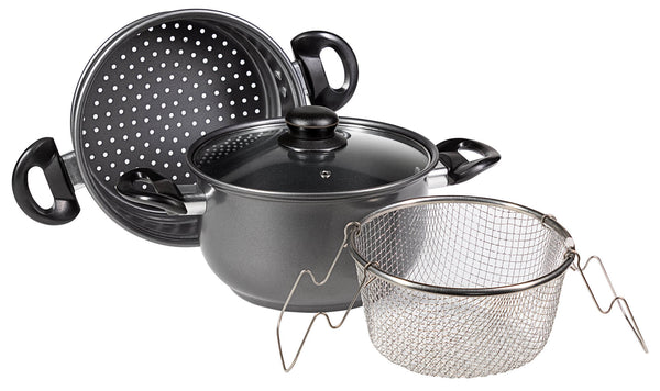 sconto Pfannen-Set 4-teilig aus Antihaft-Aluminium-Druckguss Collection Set Friggi Vapo Grey