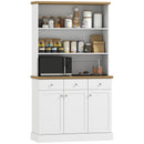 Mobile Cucina Multiuso Dispensa 101x39x180,5 cm in MDF Bianco e Legno  