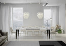  Tavolo Allungabile 200-304x90x77 cm Flame Bianco Frassino Telaio Antracite
