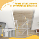 Cancelletto di Sicurezza con 2 Estensioni 76-104 cm Cancelletto Alto 106 cm Bianco   
