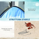 Tenda da Spiaggia Campeggio per 2-3 150x115x110 cm con Tasche Portaoggetti Blu