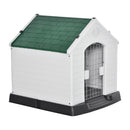 Cuccia per Cani Taglia Piccola 66x73x69 cm con Cancelletto Rimovibile Bianca e Verde