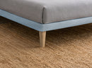 Letto Singolo con Rete Rivestita Microfibra Azzurro Tessis Testata Button Varie Misure