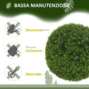 Set di 2 Piante Finte di Bosso da Ø40 cm per Interno ed Esterno in PE Verde      