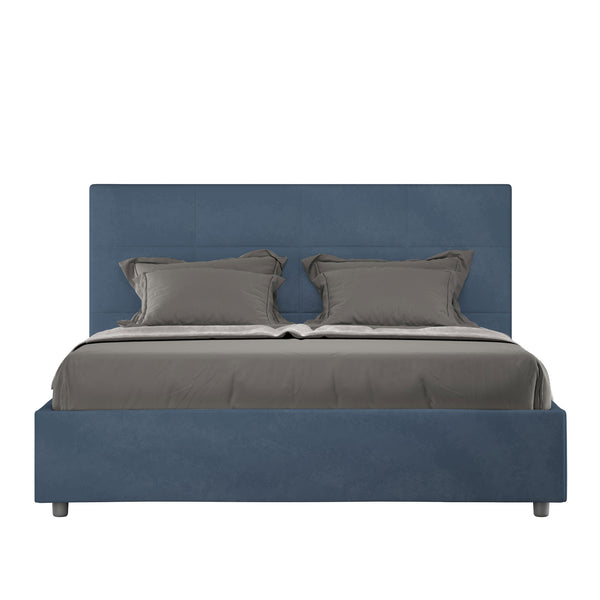 Letto 1 Piazza E Mezzo Imbottito in Microfibra Mika Blu Varie Misure prezzo