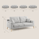 Divano 2 Posti 166x95x91 cm in Tessuto Rosso