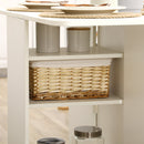 Tavolo da Cucina a Ribalta con 2 Cassetti e Armadietto ad Ante 120x80x75 cm in Truciolato Bianco