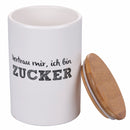 Barattolo Zucchero con Scritta Ø10x15 cm in Dolomite con Coperchio in Bambù VdE Tivoli 1996