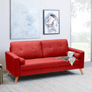 Divano 3 Posti 181x79x84 cm in Tessuto Rosso