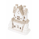 Casetta porta Candela Tealight 15,2x9,2x18 cm in Stoneware con Led