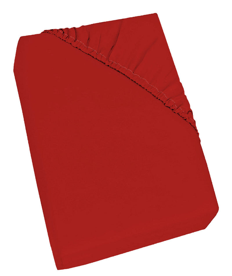 Lenzuolo Sotto con Angoli ed Elastico Tinta Unita Rosso