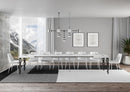 Tavolo Allungabile 120/380x90 cm Karamay Bianco Frassino Gambe Antracite      
