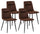 Set mit 4 gepolsterten Stühlen 49 x 48,5 x 88 cm in Kunstleder in Vintage-Braun