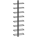 Portabottiglie da Parete 27x10x93,5 cm per 8 Bottiglie di Vino in Acciaio Nero      