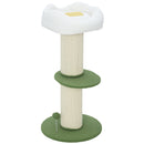 Albero Tiragraffi per Gatti Alto 92 cm con Palo in Sisal e Lettino a Forma di Fiore Verde      