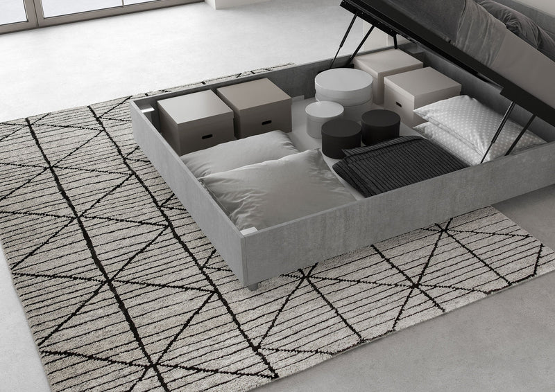 Letto Matrimoniale Francese Demas Testata Dritta  Cemento Varie Misure