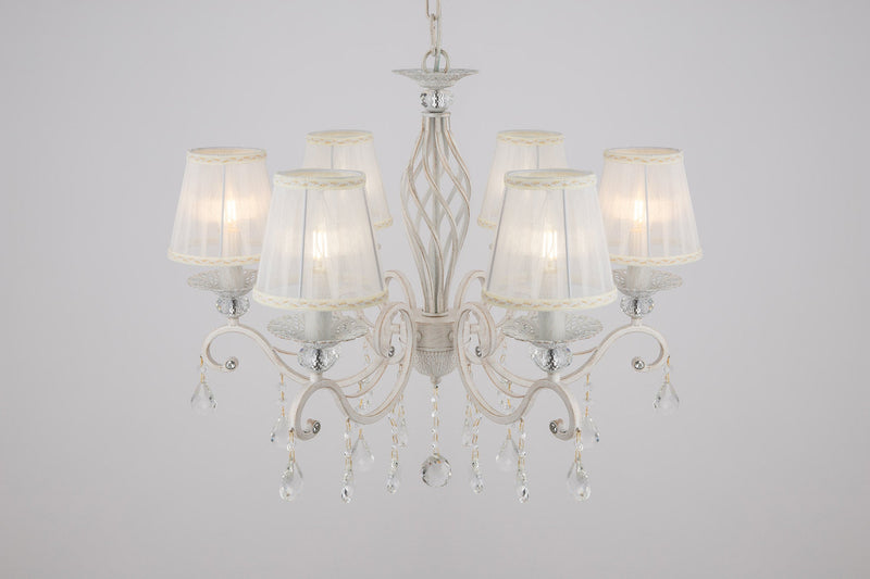 Lampadario Elegant in Metallo Grace Bianco con Oro