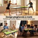 Tavolo da Ping Pong Pieghevole 182x91x76 cm con Rete in Acciaio e MDF Verde      
