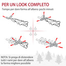 Albero di Natale Artificiale H210 cm 908 Rami con 350 Luci LED Verde