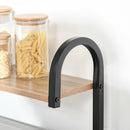 Mobiletto Microonde da Cucina 60x40x125 cm con 4 Ripiani e 4 Ganci in Acciaio e Legno Color Legno      