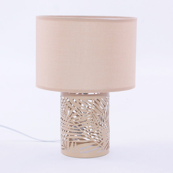 Lampada da Tavolo Ø22xH31 cm in Metallo Traforato Beige online