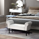 Panca Fondo Letto 102x35x51 cm con Braccioli Arrotolati Grigia   