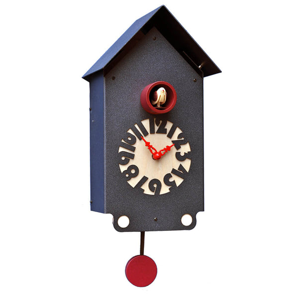 prezzo Wandkuckucksuhr 17X30X12Cm Pirondini Italia Casetta Black Graphite