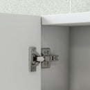 Specchio Bagno Contenitore 91,5x11,5x65 cm con 3 Ante e Ripiani Regolabili da Parete in MDF e Vetro Bianco      