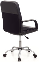 Sedia da Ufficio Operativa in Similpelle e Tessuto Soft Nera