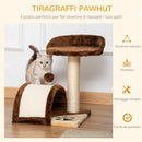 Albero Tiragraffi per Gatto marrone 36x36x44 cm 