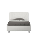 Letto 1 Piazza E Mezzo Imbottito in Similpelle Annalisa Large Bianco Varie Misure