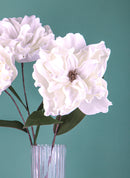 Set 2 Fiori di Peonia Artificiale Artificiale Altezza 74 cm Bianco