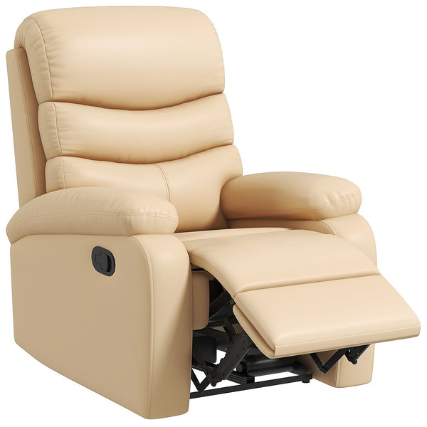 acquista Poltrona Relax Reclinabile Manuale 80x90x105 cm in Similpelle Beige