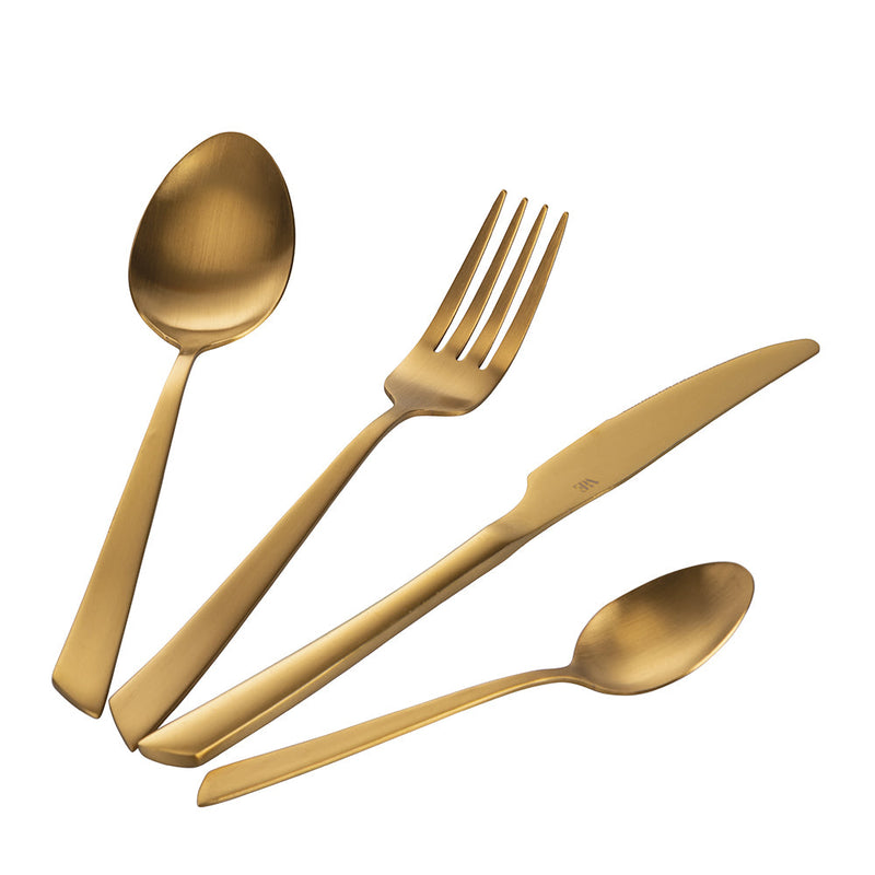 Servizio Set di Posate 24 Pezzi in Acciaio Inox VdE Tivoli 1996 Cut Oro