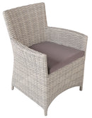 Poltrona da Giardino in Wicker con Cuscino Taddei Adhara Grigia