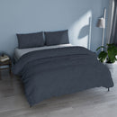 Copripiumino con Sacco e Federe Linea Water Washed Grigio Scuro