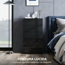 Cassettiera 5 Cassetti 55x34x100 cm Design Moderno e Multiuso in Legno Nero      
