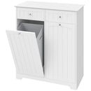 Mobile Bagno Salvaspazio 78x38x90 cm con 2 Cassetti e 2 Cesti Portabiancheria in MDF Bianco      