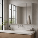 Specchio Bagno Contenitore 90x15x75 cm con Luce LED Dimmerabile a 3 Colori Ante Soft Close Ripiani Regolabili e Interruttore Touch in MDF e Vetro Bianco      