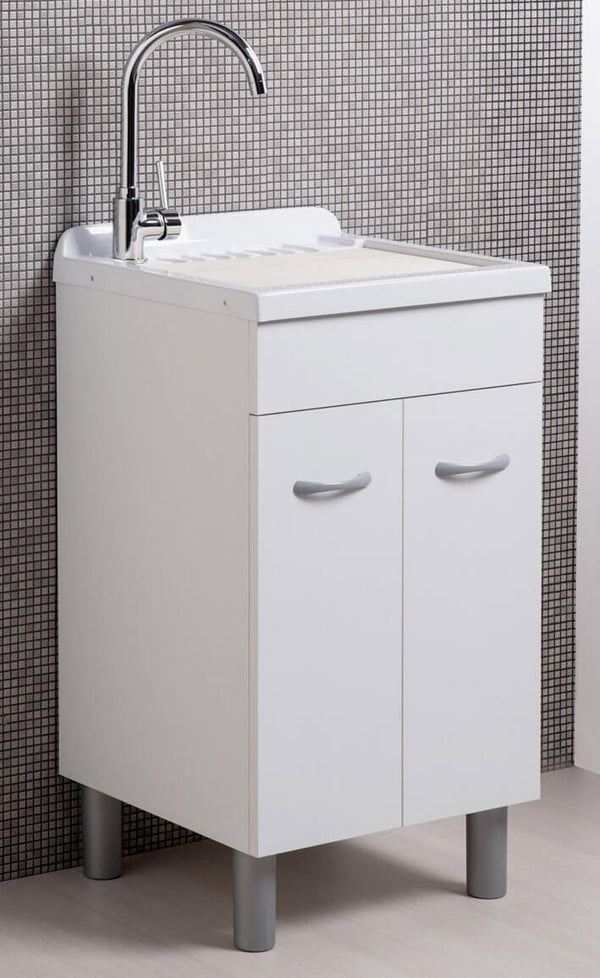 Mobile Lavatoio in ABS 50x50x88 cm 2 Ante Ambrosini Doris Bianco Opaco Seconda Scelta online