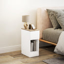 Comodino con Cassetto e Ripiano in Legno 20x30x50 cm Bianco   
