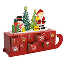 Calendario in Legno 34x10x24 cm Slitta Rossa