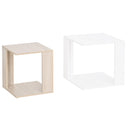 Set di 2 Tavolini Componibile Bianco e Rovere 50x50x48 cm/40x40x44 cm 