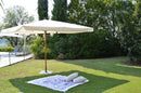 Ombrellone da Giardino 3,5x3,5 m Palo Ø60 mm in Legno Telo in Acrilico con Balza Danieli Bangkok Ecrù