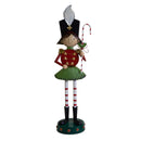 Statua metallo bambina rosso cm 31,7x26,7xh104,7