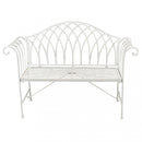 Panca Annette Bianco Antico 128x40x93 h cm in Acciaio Bianco