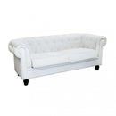 Divano 3  Posti Chesterfield 197x74x82 h cm in Similpelle Bianco