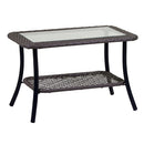Tavolino da Giardino in Polyrattan Rettangolare 70x40x45cm Providence Grigio