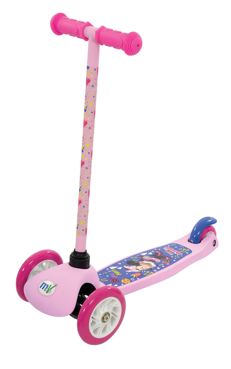 Monopattino Evolutivo a 3 Ruote con Cuscinetti ABEC-5 e Freno a Pedale Posteriore Disney Minnie Rosa  